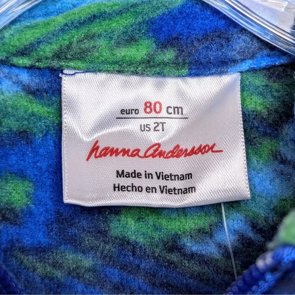 Hanna Andersson‎ Blue Camo Half Zip Fleece Pullover Sweater Size 2T New NWT